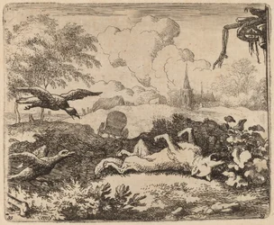 Reynard e i corvi, probabilmente c. 1645-1656