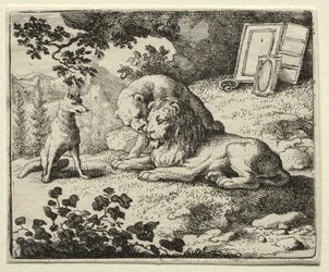 Reynard la Volpe: Reynard promette doni al leone