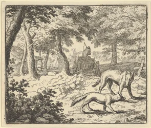 Il lupo accusa Renard di aver mangiato il pesce che ha rubato, 1650-75