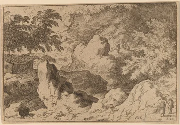 Tre uomini su una roccia