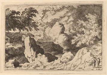 Tre uomini su una roccia