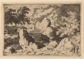 Tre Uomini su una Roccia, probabilmente c. 1645-1656