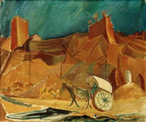 Paesaggio spagnolo con carrozza