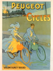 Poster pubblicitario per biciclette Peugeot