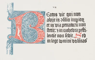 Arte della litografia: Salterio - Iniziale B, lastra VIII