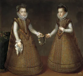 Le infante Isabella Clara Eugenia e Caterina Michele di Spagna