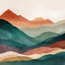 La serenità delle montagne a strati