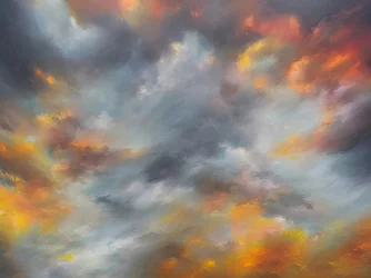 Nuvole dai colori vivaci al tramonto