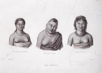 Mogli dei capi hawaiani delle isole Sandwich, c.1824