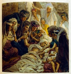 Illustrazione di Dinet da "Miraggi" Scene di vita araba. 1906. Mirages, Scenes De La Vie Arab è stato illustrato da Etienne Dinet con il commento di Silman Ben Ibrahim Bamer. Nasreddine Dinet, nato con il nome di Alphonse-Etienne Dinet (1861-1929), è stato