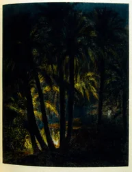 Illustrazione di Dinet da "Miraggi" Scene di vita araba. 1906. Mirages, Scenes De La Vie Arab è stato illustrato da Etienne Dinet con il commento di Silman Ben Ibrahim Bamer. Nasreddine Dinet, nato con il nome di Alphonse-Etienne Dinet (1861-1929), è stato
