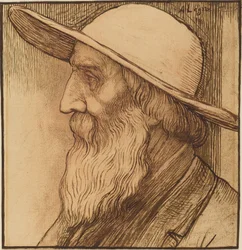 Testa di un Vecchio con un Cappello a Tesa Larga