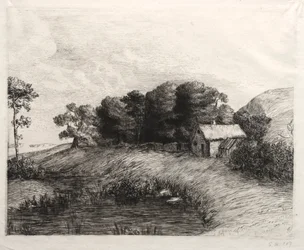 Paesaggio con stagno