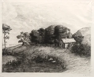 Paesaggio con stagno