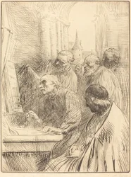 Monaci in chiesa (Les moines à l