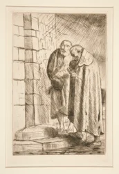 San Pietro e San Paolo alla porta di M. Richard, da Histoire du Bonhomme Misère