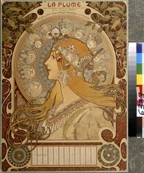 Calendario "La Plume", rivista bimensile illustrata del Salon des Cent