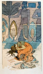 Illustrazione di Alphonse Mucha da "Rama" una poesia in tre atti di Paul Verola. ca.1898
