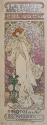 Poster per "La signora delle camelie" al Teatro della Rinascita con Sarah Bernhardt - di Mucha