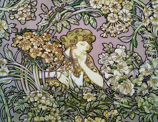 Donna tra i fiori, c.1900