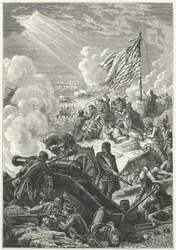 La difesa delle alture di Bunker Hill contro i britannici