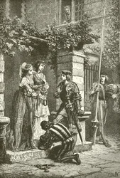 Bayard che saluta le signore di Brescia