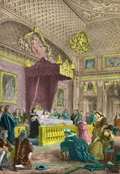 Louis 14 si congeda dal futuro Louis 15 a bordo campo