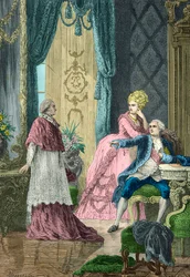 Maria Antonietta e Luigi 16 interrogano il cardinale de Rohan sull
