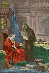Riunione tra Richelieu e padre Joseph (Incisione)