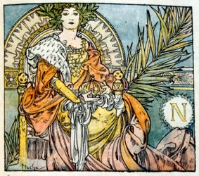 Illustrazione di Alphonse Mucha da "Clio" un