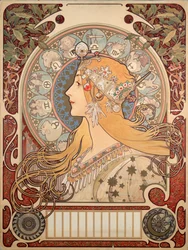 Manifesto di Alphonse Mucha (1860-1939) per la rivista «La plume», 1896 (dimensioni 65 x 48 cm) - Collezione privata