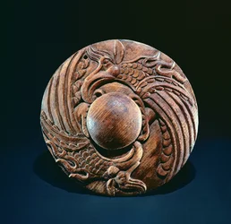 Rotella decorata con due grifoni, nomade Altai