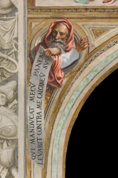 Navata centrale, Ottava Campata Sud, Altobello Melone, Busto con Profeta