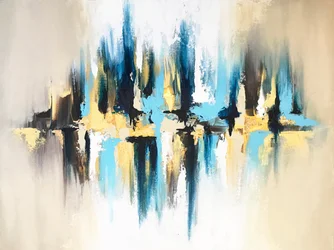 Riflesso blu e oro (astratto)