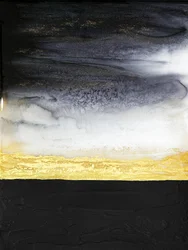 Flusso astratto nero e oro