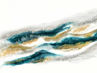Onde color oro e verde acqua