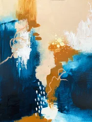 Flusso blu e oro vivace
