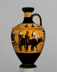 Lekythos in terracotta, c.550-530 a.C.