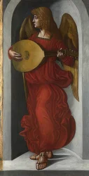 Un angelo in rosso con liuto (ala dell