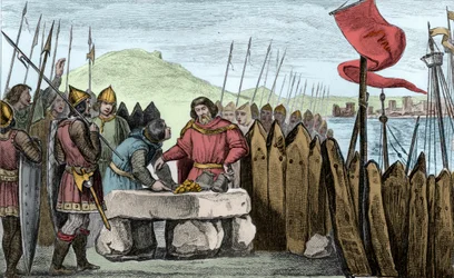 Carlo III il Grosso (839-888) paga i vichinghi invasori nel 886