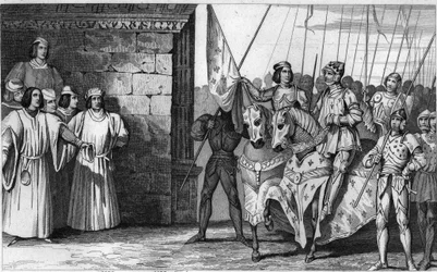 Giovanna d’Arco (1412-31) arriva a Reims nel 1429 per attendere l’incoronazione di Carlo VII (1403-61) - Carlo VII, detto «il Vittorioso» (1403-1461) - Gli inglesi assediarono Orléans, ma Giovanna d’Arco tolse l’assedio, liberò Orléans e condusse il re a