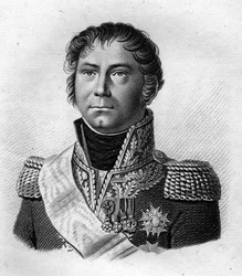 Ritratto del generale Becker che scortò Napoleone I nel 1815 (incisione di Ambroise Tardieu del 1818)