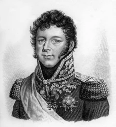 Ritratto del generale Nicolas Joseph Maison 1771-1840.- in "Portraits dei generali francesi dopo le vittorie e conquiste dei francesi". Inciso da Ambroise Tardieu nel 1818. Collezione Stella.
