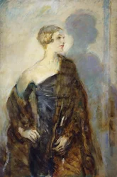 Ritratto di Lady Abdy, a tre quarti, con una pelliccia