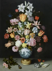 Natura morta di fiori in un vaso Wan Li