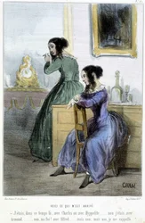 Ecco cosa mi è successo (conversazione di donne volubili) - in "Madeleines" di Cham, c. 1870-1880
