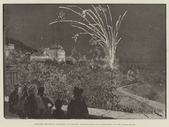 Il compleanno della Principessa Beatrice a Grasse, illuminazioni e fuochi d