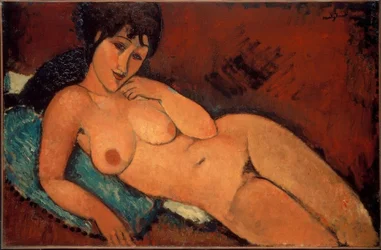 Nudo su cuscino blu