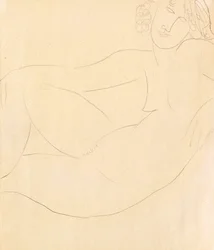 Donna nuda appoggiata, 1918