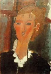 Giovane donna con colletto bianco